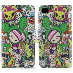 iPhone 5C Slim Flip Design Wallet Case (Cartoon)